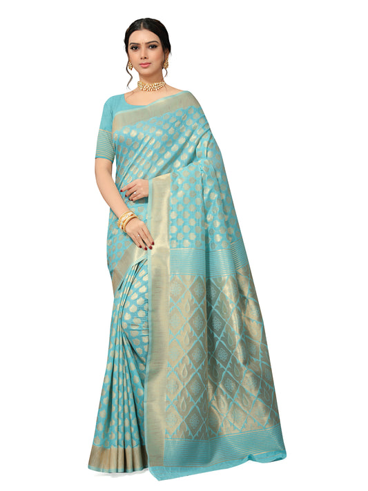 Firozi Silk Saree